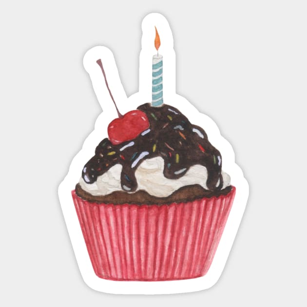 Birthday cupcake Sticker by GinaaArts